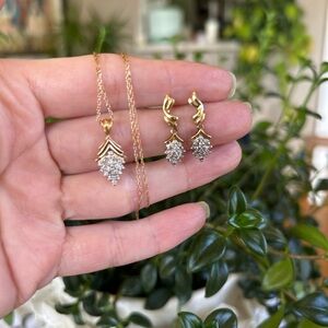 Vintage 10k Gold and Natural Diamond Set